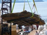 Large rock slabs offloaded via crane