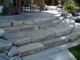 Natural flagstone patio steps