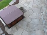 Sandstone patio and hot tub