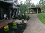 Clay, dirt and crushed aggregate path to out buildings