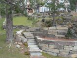 Retaining walls and stairway