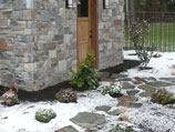 Flagstone pathway to out building