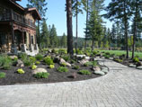 Flower beds around front paver walkway
