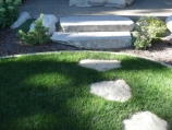 Cut Granite stairs and stepping stones